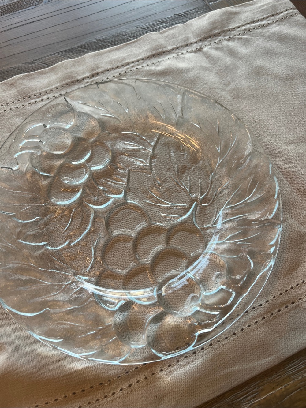 Clear Glass Fruit Motif Decorative Plate - Home Accents
